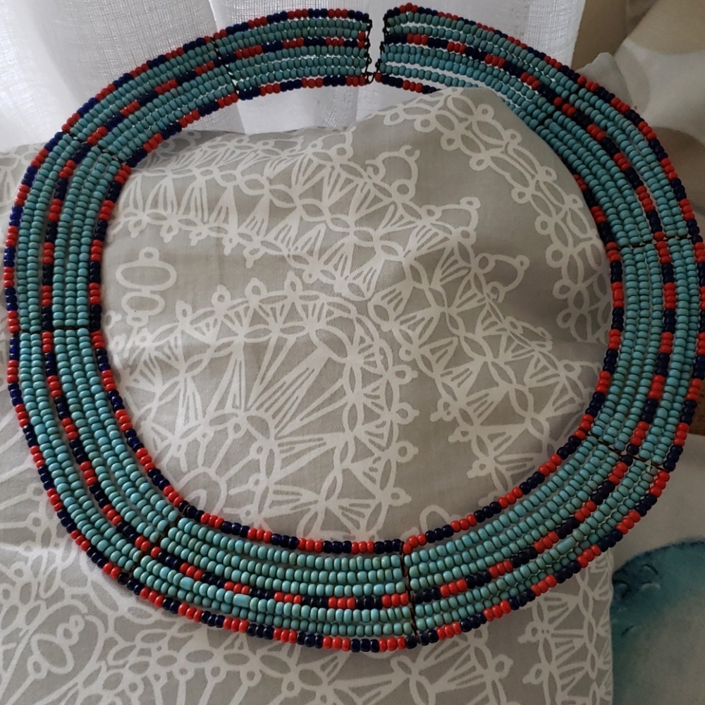 Boho African tribal necklace